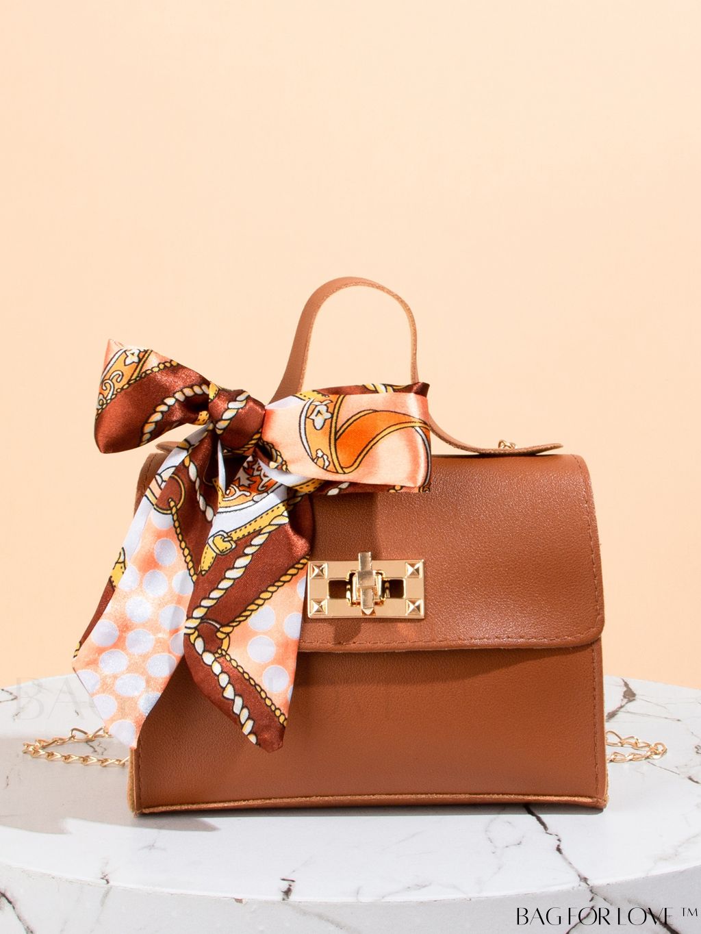 BagForLove - Neon Red Twilly Scarf Design Square Bag - Mini, Stylish, and Versatile!