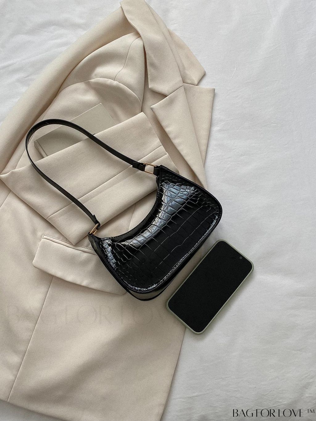 BagForLove - Refined Small Hobo Bag: Minimalist Elegance in Solid Color