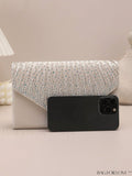 BagForLove - Compact Pleated Envelope Bag with Sparkling Rhinestone Embellishment