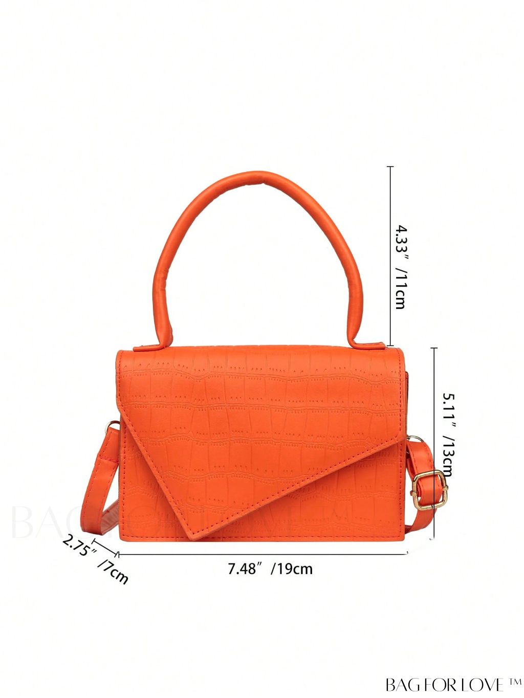 BagForLove - Crocodile Embossed Mini Flap Square Bag