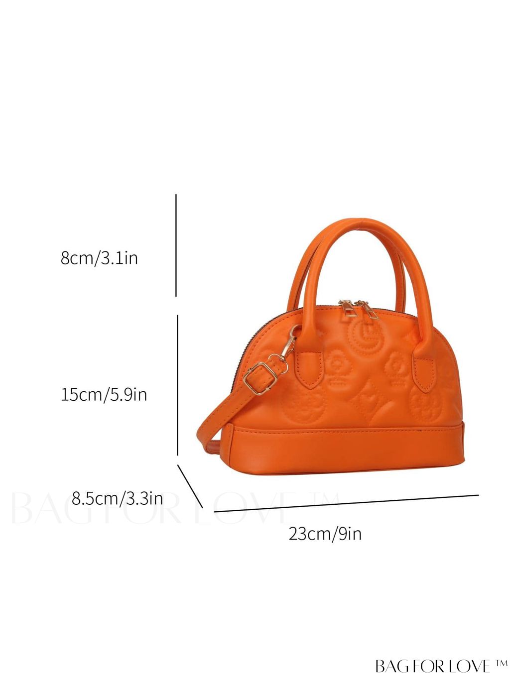 BagForLove - Stylish Geometric Clamshell Bag with Dual Handles and Adjustable Crossbody/Handheld Strap