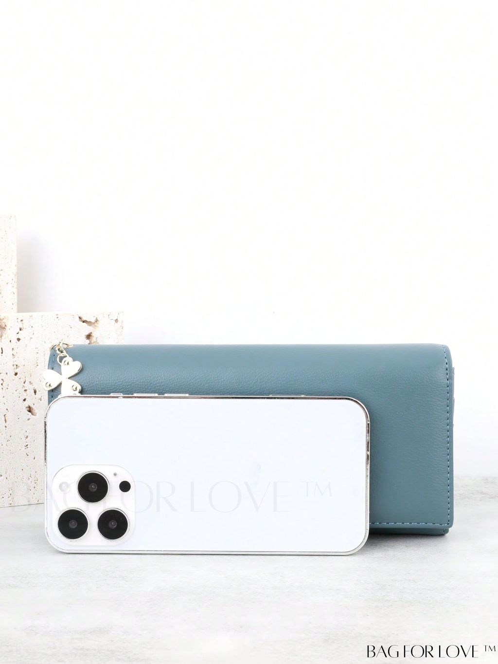 BagForLove - Stylish Long Wallet with Clover Decor and Letter Graphics