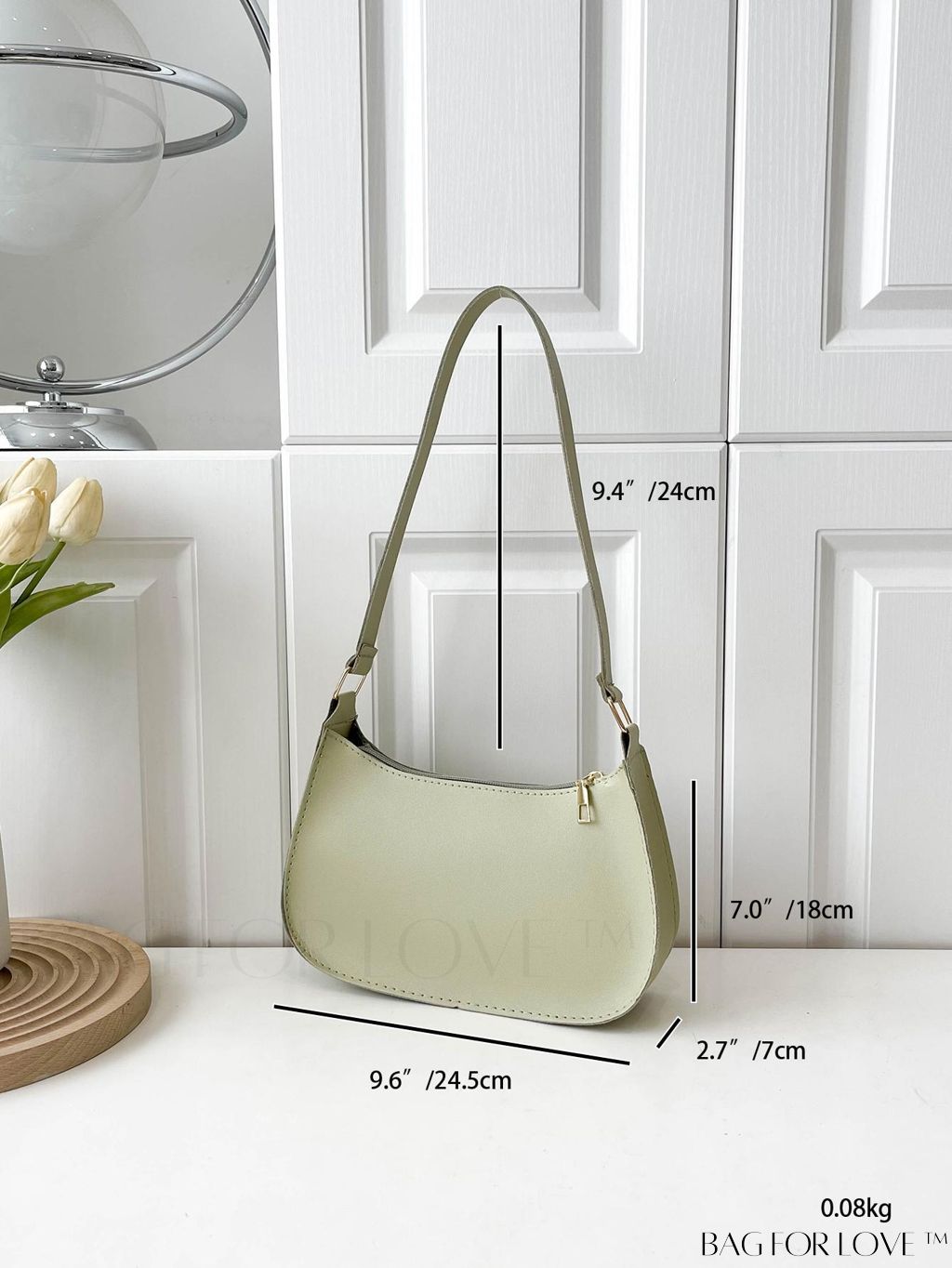 BagForLove - Refined Small Hobo Bag: Minimalist Elegance in Solid Color