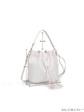 BagForLove - Stylish Drawstring Bucket Bag with Tassel Decor - Medium Size