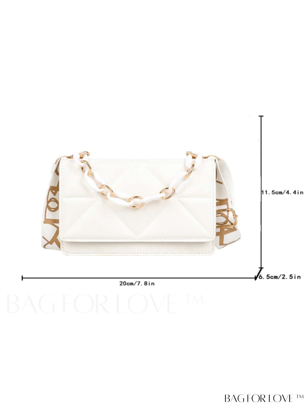 BagForLove - Compact Chain Flap Square Bag with Stylish Quilted Design