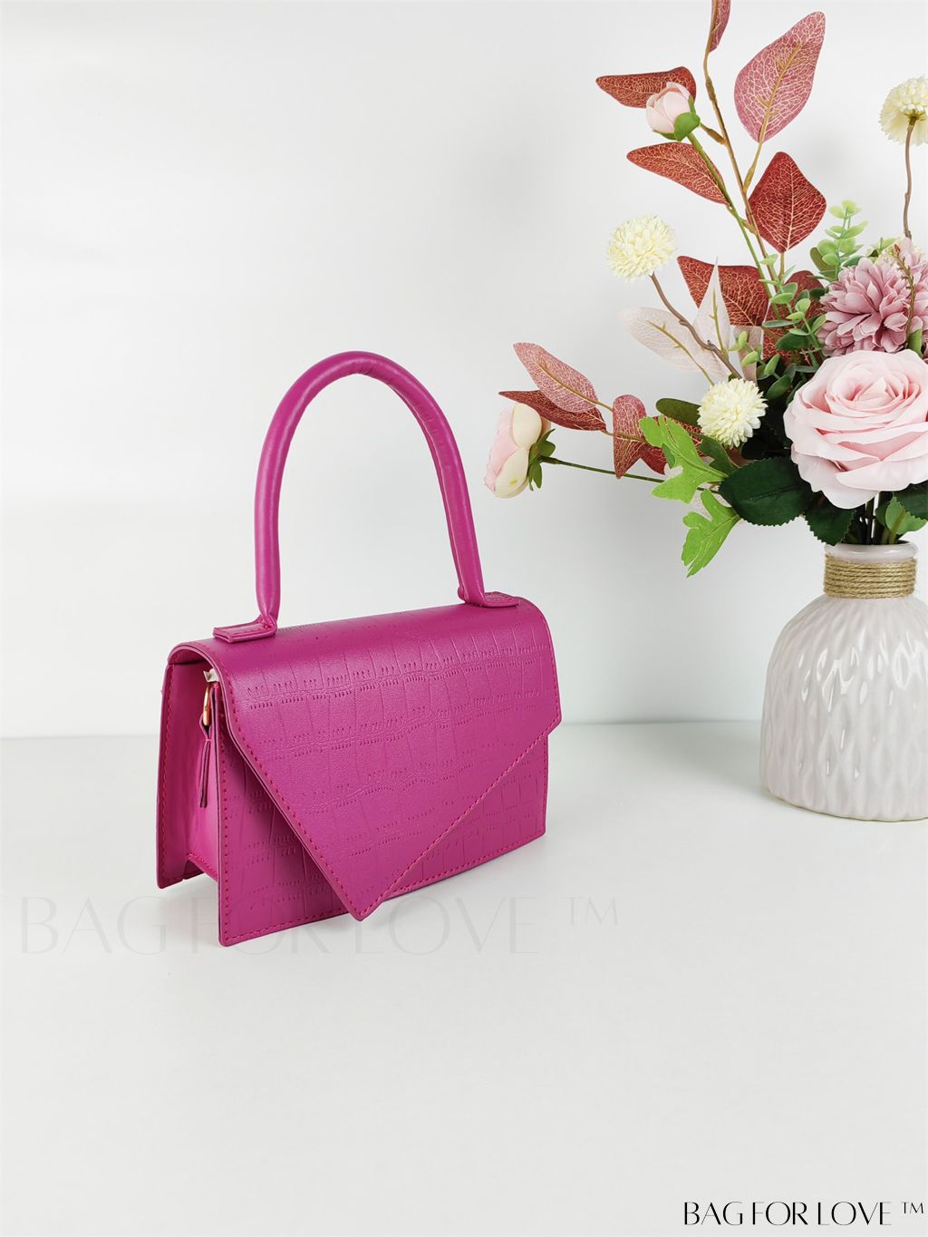 BagForLove - Crocodile Embossed Mini Flap Square Bag