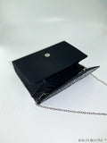BagForLove - Compact Pleated Envelope Bag with Sparkling Rhinestone Embellishment
