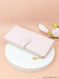 BagForLove - Stylish Pink Quilted Long Wallet with Zipper for Everyday Fashion