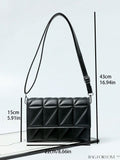 BagForLove - Stylish Adjustable Strap Crossbody Bag with Quilted Detail and Plaid Design