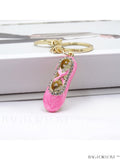 BagForLove - Rhinestone-Adorned Ballet Shoe Bag Charm: Stylish Key Chain for Elegant Appeal