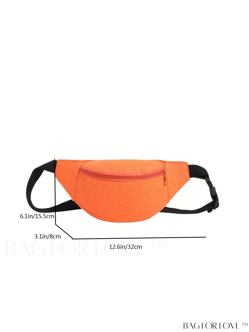 BagForLove - Orange Crocodile Embossed Fanny Pack: Stylish and Versatile Accessory