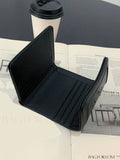BagForLove - Minimalist Black PU Wallet with Cut-Out Detail - Chic and Sleek