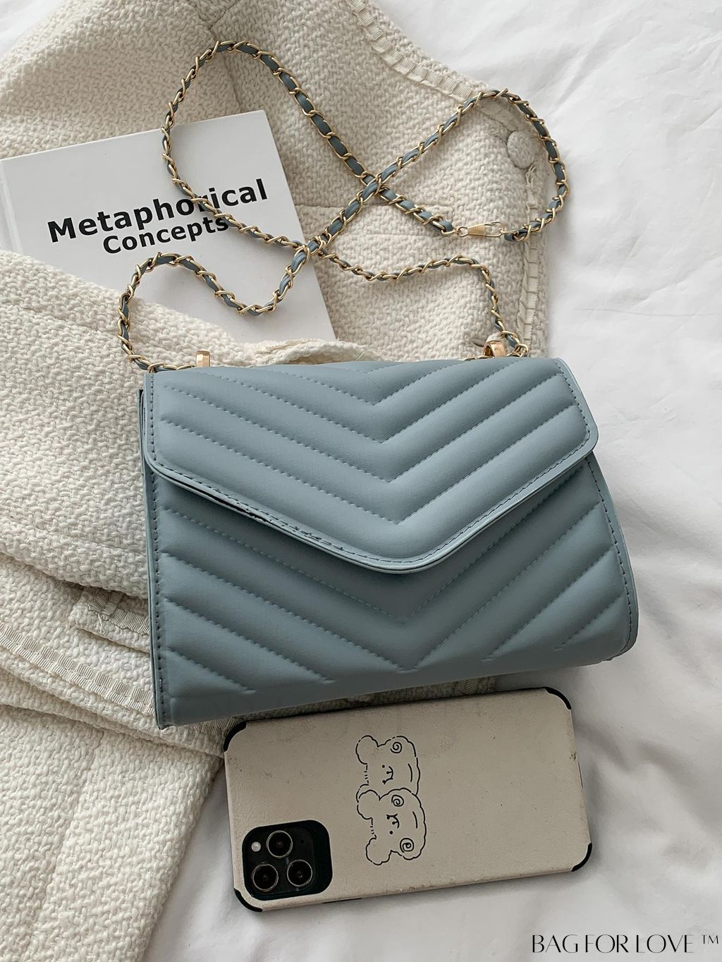 BagForLove - Compact Quilted Flap Shoulder Bag in Striking Neon Red