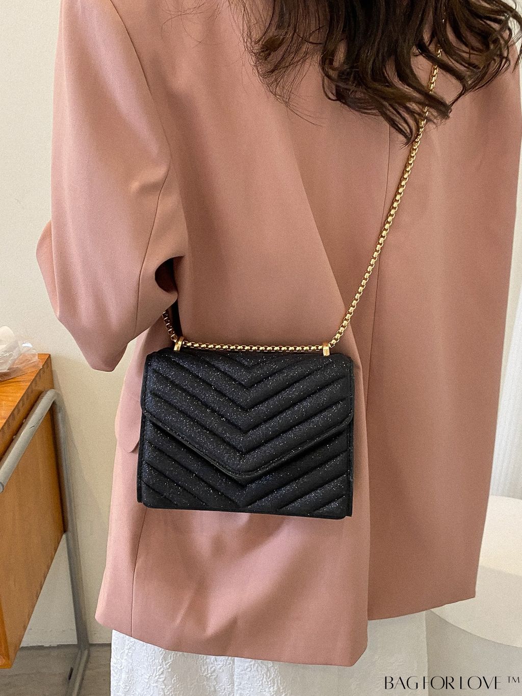 BagForLove - Compact Quilted Flap Shoulder Bag in Striking Neon Red