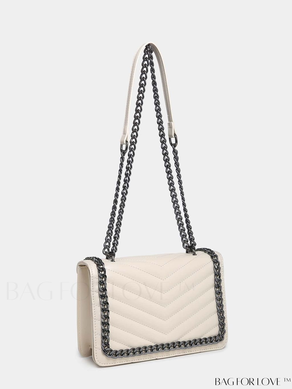 BagForLove - Chic Chevron Flap Square Bag with Chain Strap
