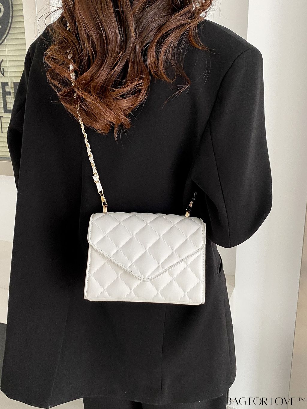 BagForLove - Compact Quilted Flap Shoulder Bag in Striking Neon Red