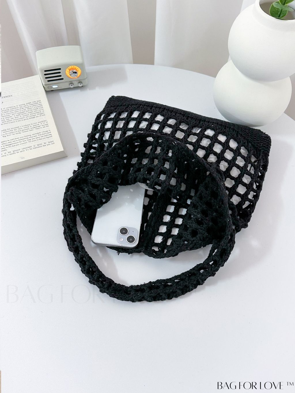 BagForLove - Versatile Retro Mesh Bag with Large Capacity, Ideal for Beach, Shopping, and Vacation