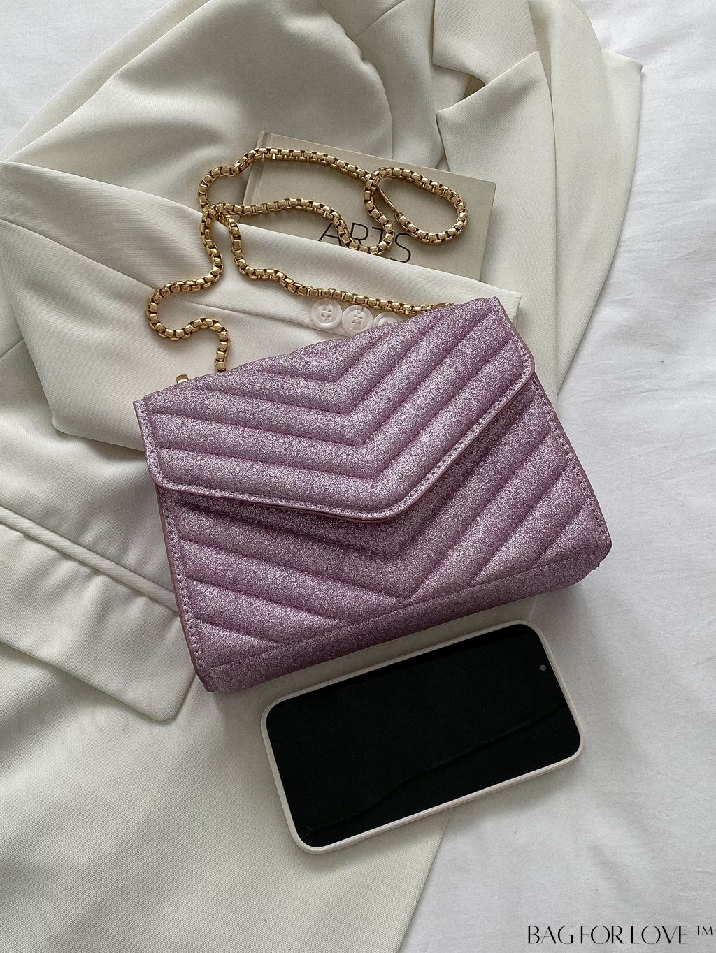 BagForLove - Compact Quilted Flap Shoulder Bag in Striking Neon Red