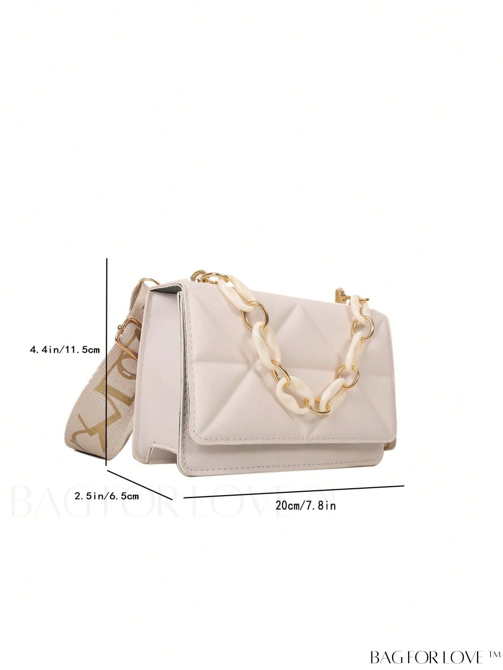BagForLove - Compact Chain Flap Square Bag with Stylish Quilted Design