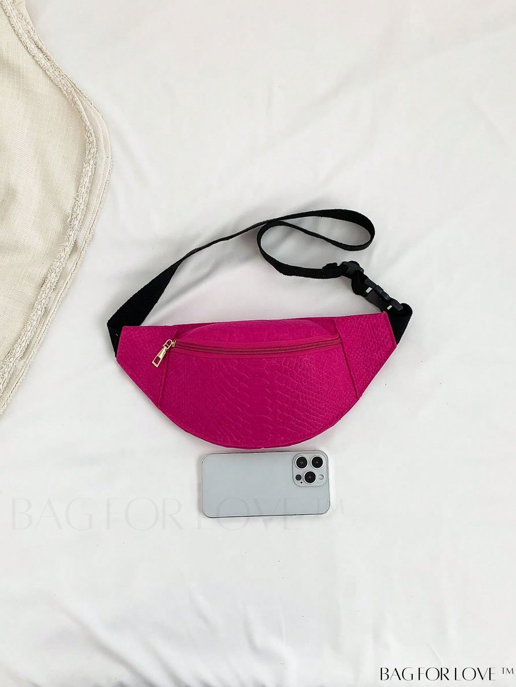 BagForLove - Orange Crocodile Embossed Fanny Pack: Stylish and Versatile Accessory