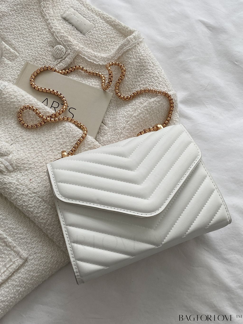 BagForLove - Compact Quilted Flap Shoulder Bag in Striking Neon Red