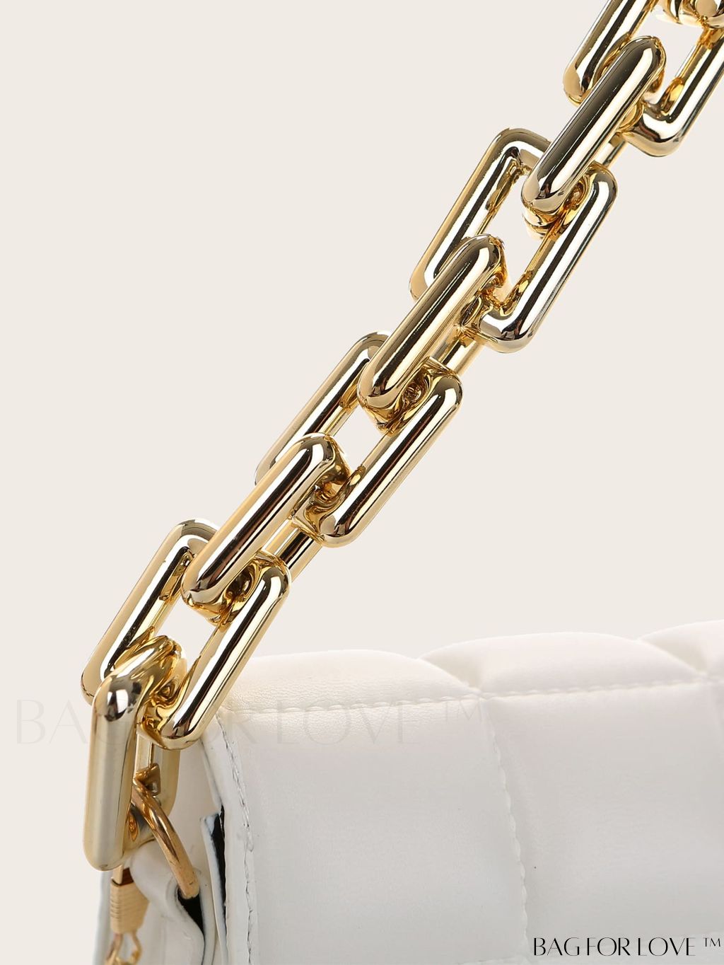 BagForLove - Compact Quilted Chain Square Bag with Subtle Detailing