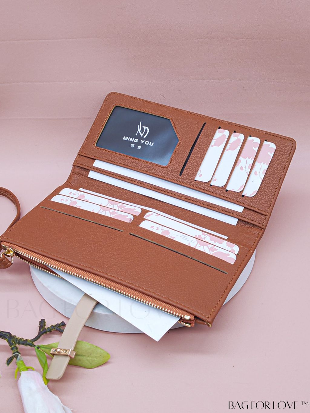 BagForLove - Stylish Pink Quilted Long Wallet with Zipper for Everyday Fashion