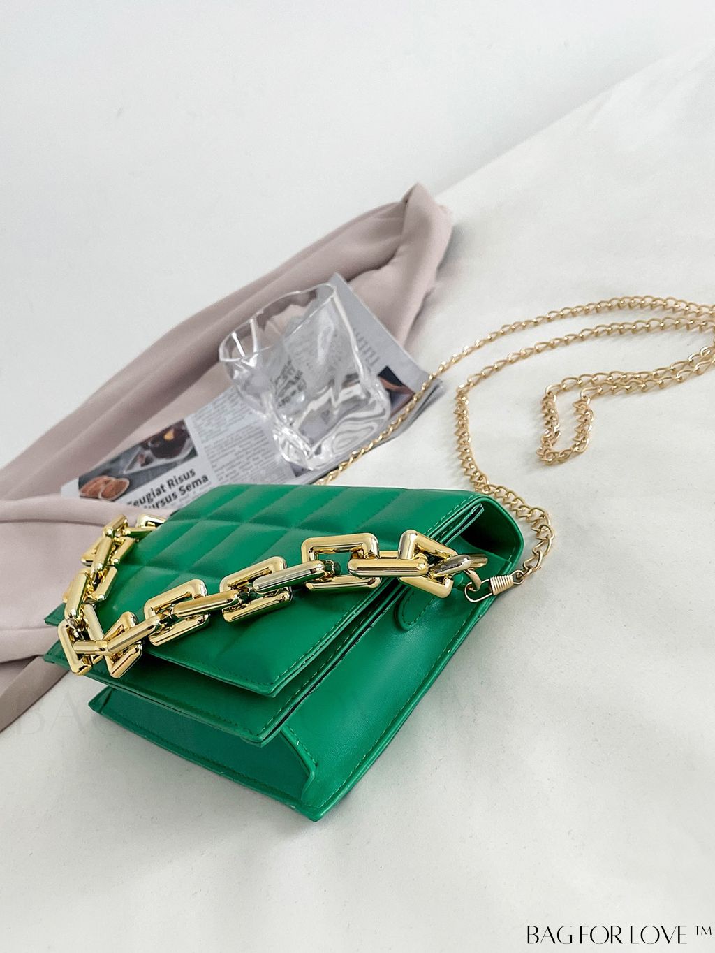 BagForLove - Compact Quilted Chain Square Bag with Subtle Detailing