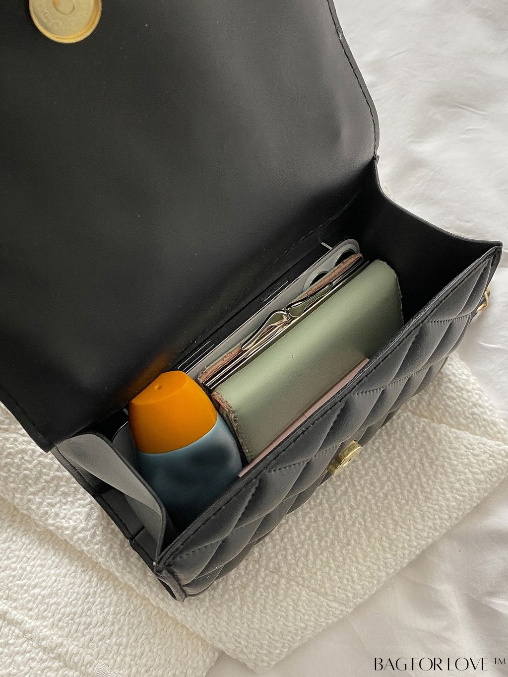 BagForLove - Compact Quilted Flap Shoulder Bag in Striking Neon Red