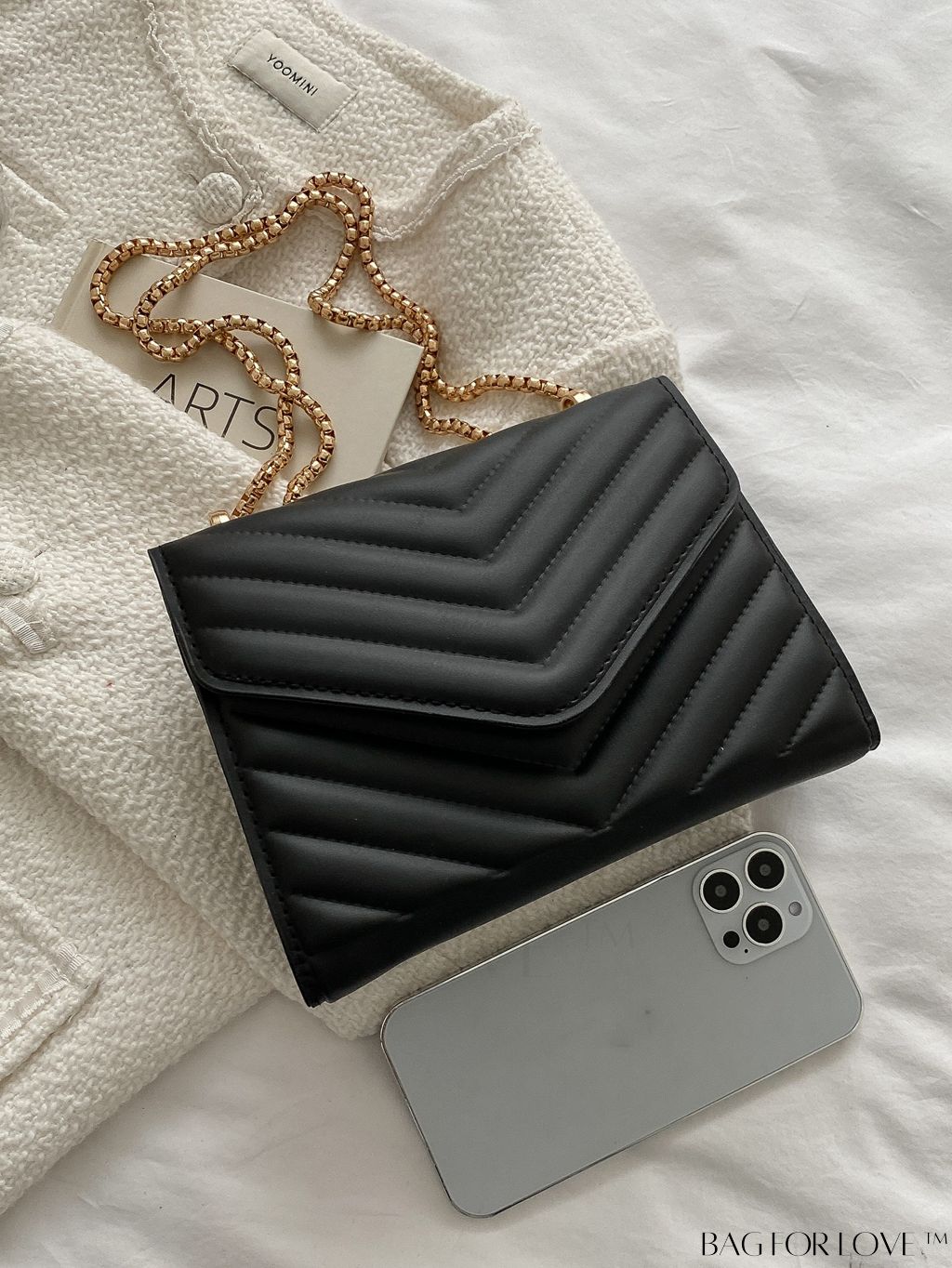 BagForLove - Compact Quilted Flap Shoulder Bag in Striking Neon Red