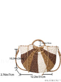 BagForLove - Summer Beach Travel Straw Bag with Color Block Drawstring Detail
