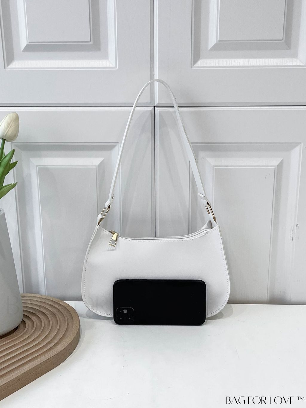 BagForLove - Refined Small Hobo Bag: Minimalist Elegance in Solid Color