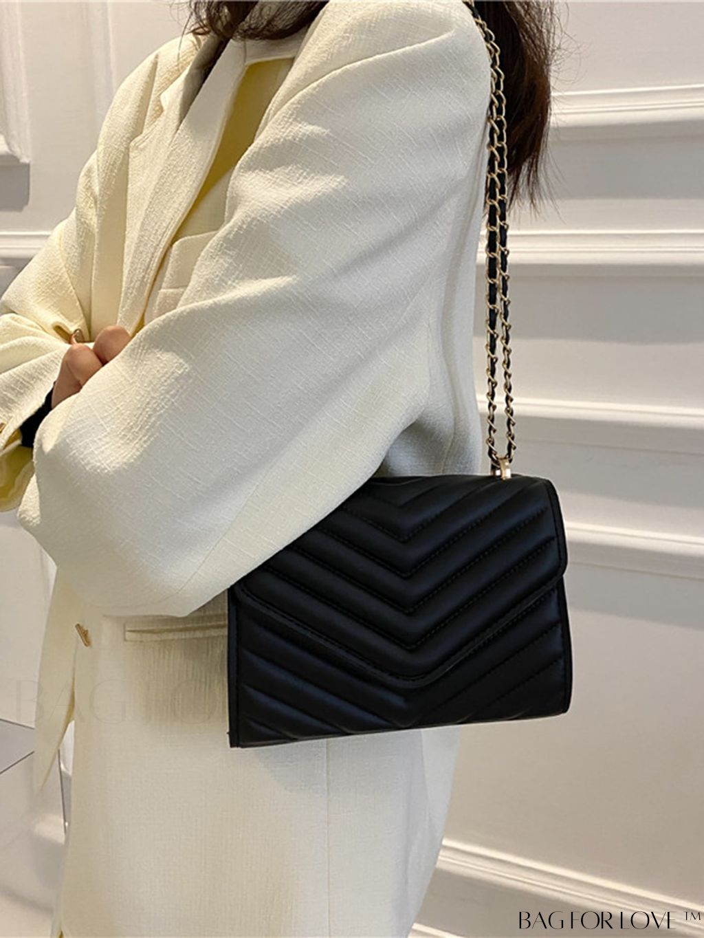 BagForLove - Compact Quilted Flap Shoulder Bag in Striking Neon Red