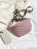 BagForLove - Stylish Chevron Fanny Pack with Metal Zipper Detail and PU Material