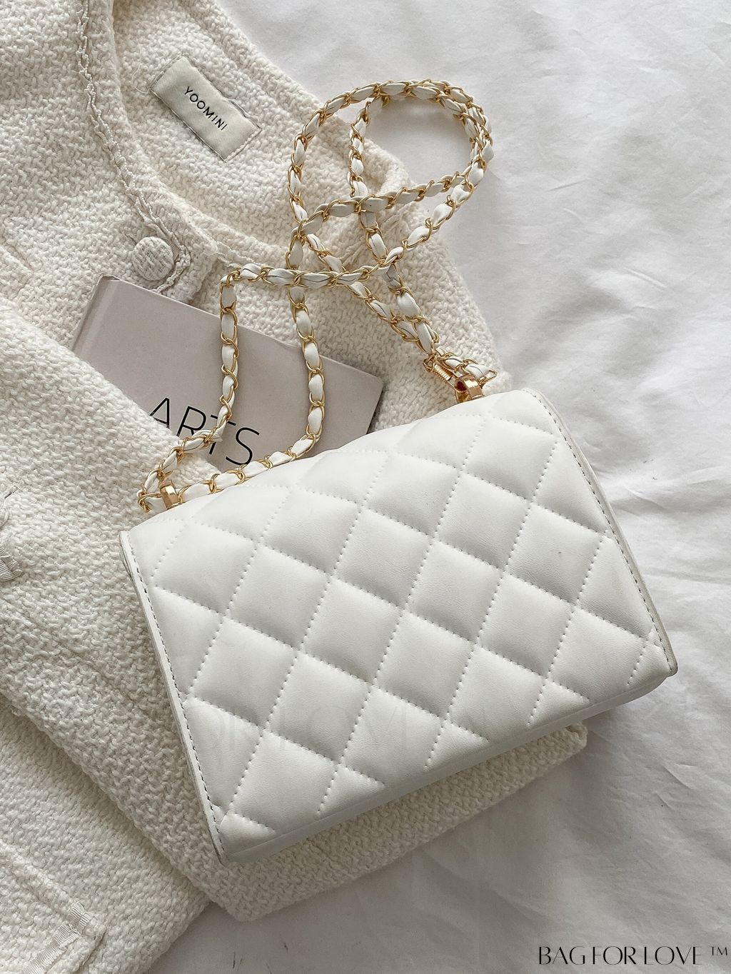 BagForLove - Compact Quilted Flap Shoulder Bag in Striking Neon Red