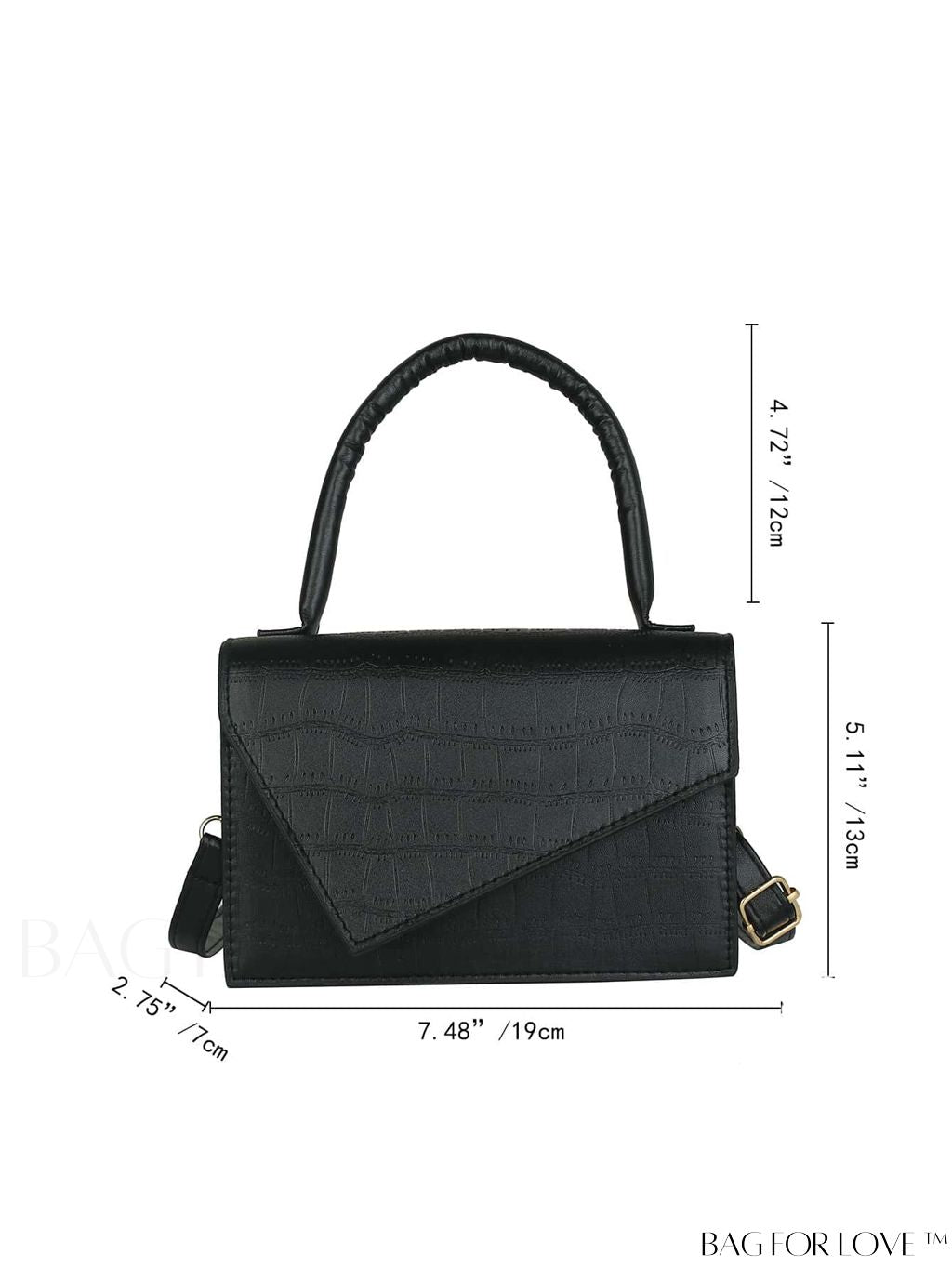 BagForLove - Crocodile Embossed Mini Flap Square Bag