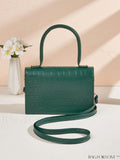 BagForLove - Crocodile Embossed Mini Flap Square Bag