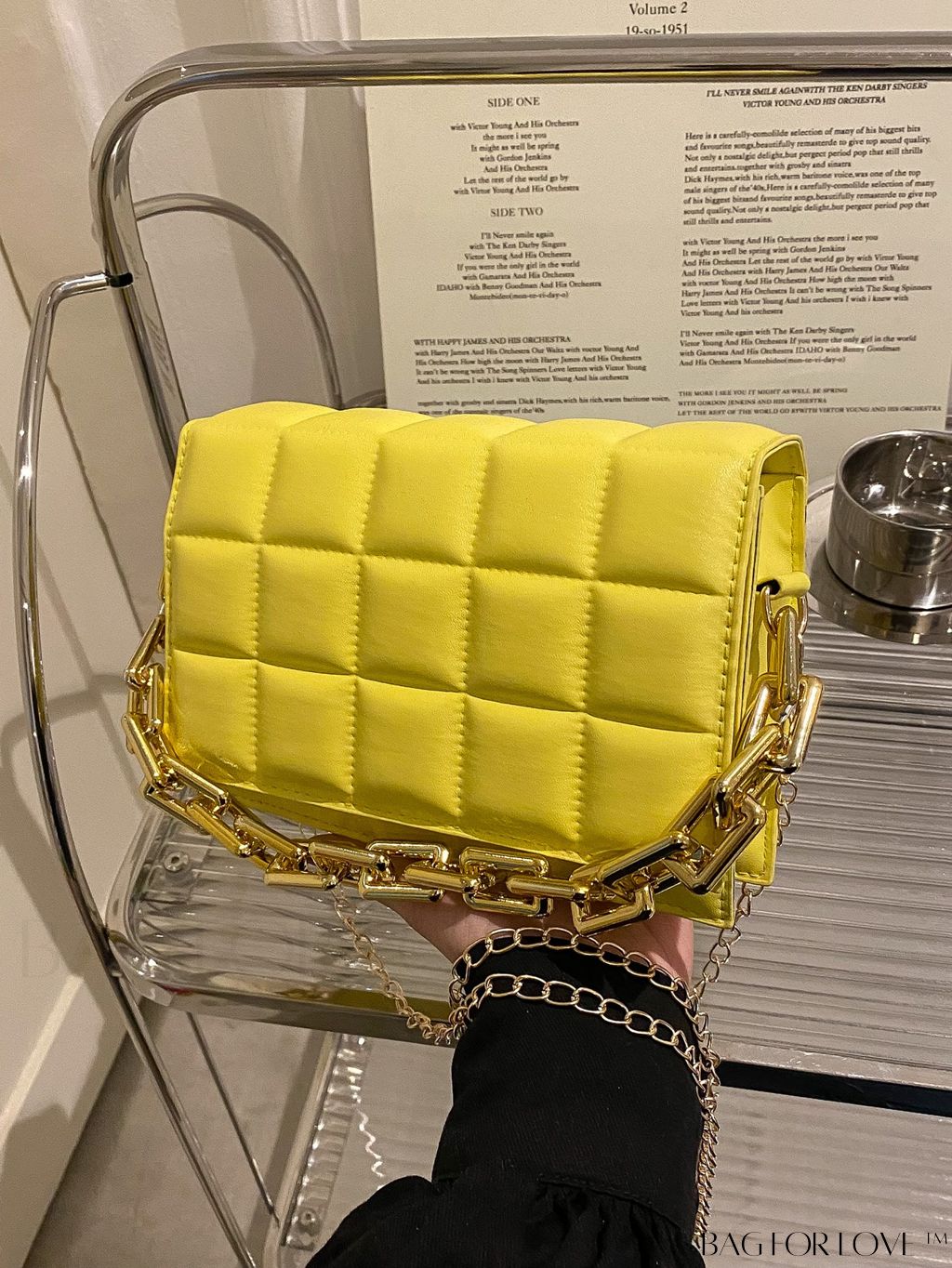 BagForLove - Compact Quilted Chain Square Bag with Subtle Detailing