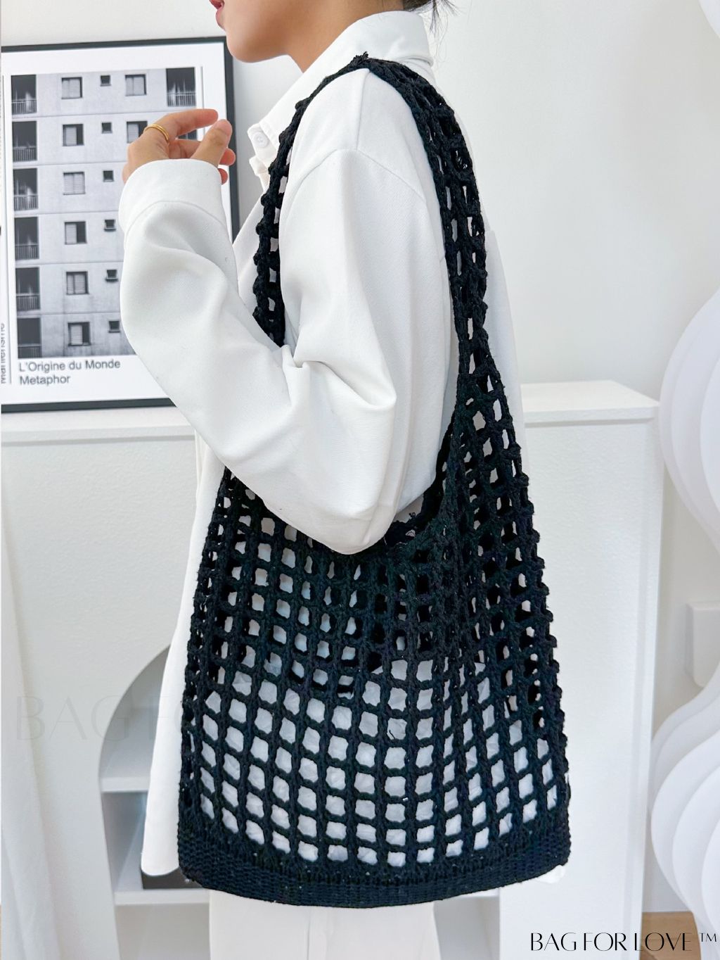 BagForLove - Versatile Retro Mesh Bag with Large Capacity, Ideal for Beach, Shopping, and Vacation