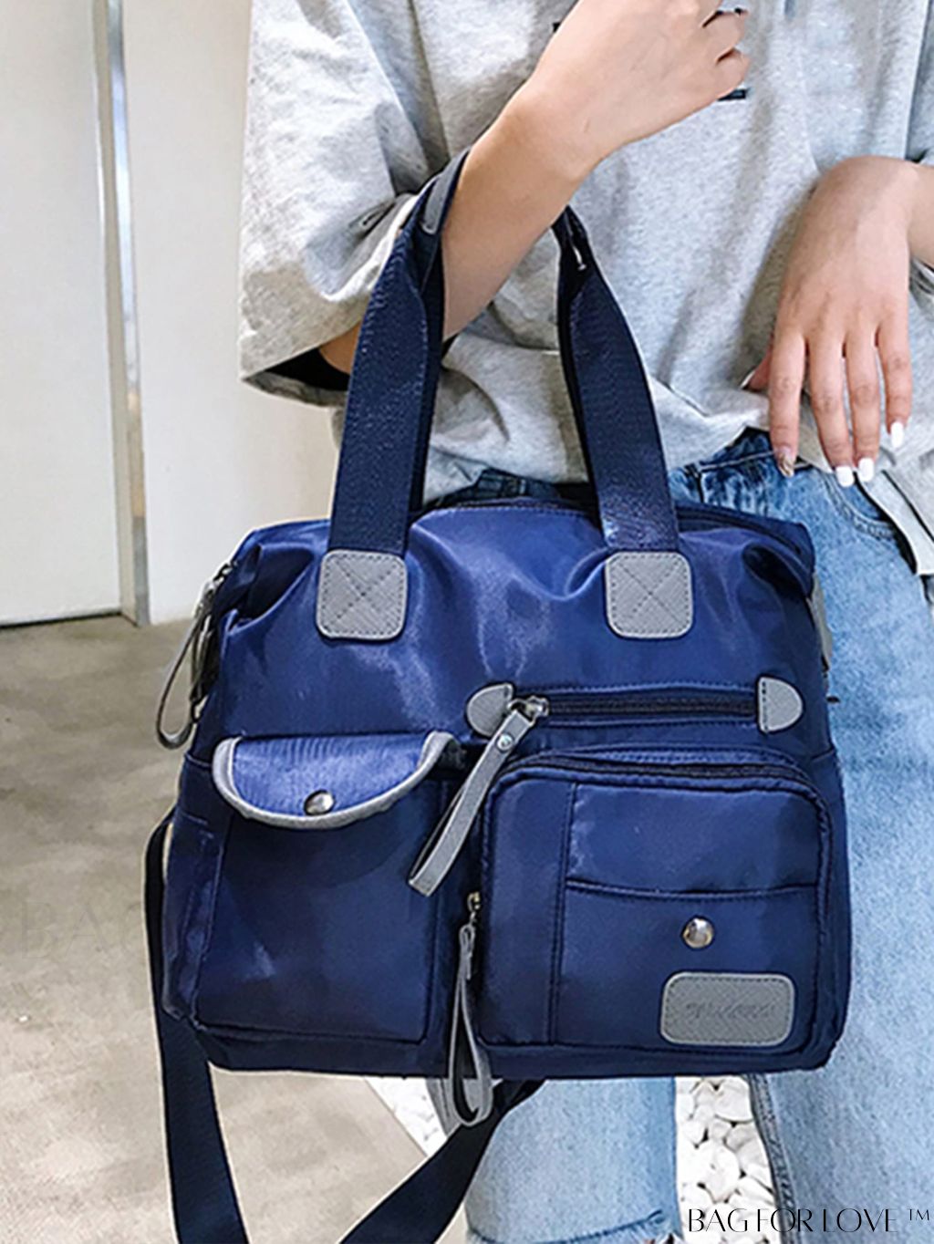 BagForLove - Waterproof Nylon Hand Bag: Womens Multi-Pocket Shoulder Crossbody for Travel and Everyday Use