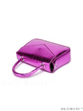 BagForLove - Crocodile Embossed Holographic Flap PU Square Bag with Chic Top Handle