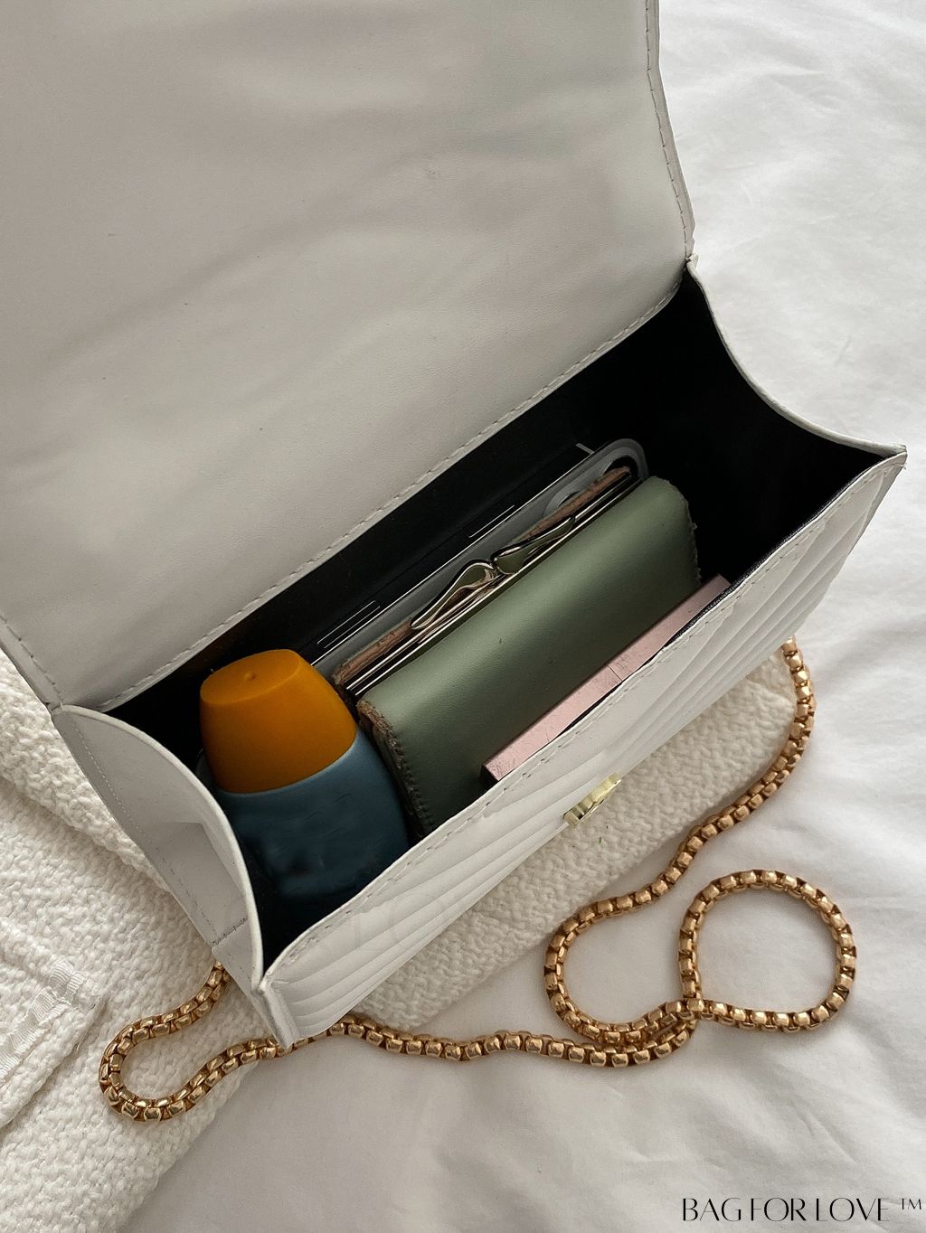 BagForLove - Compact Quilted Flap Shoulder Bag in Striking Neon Red