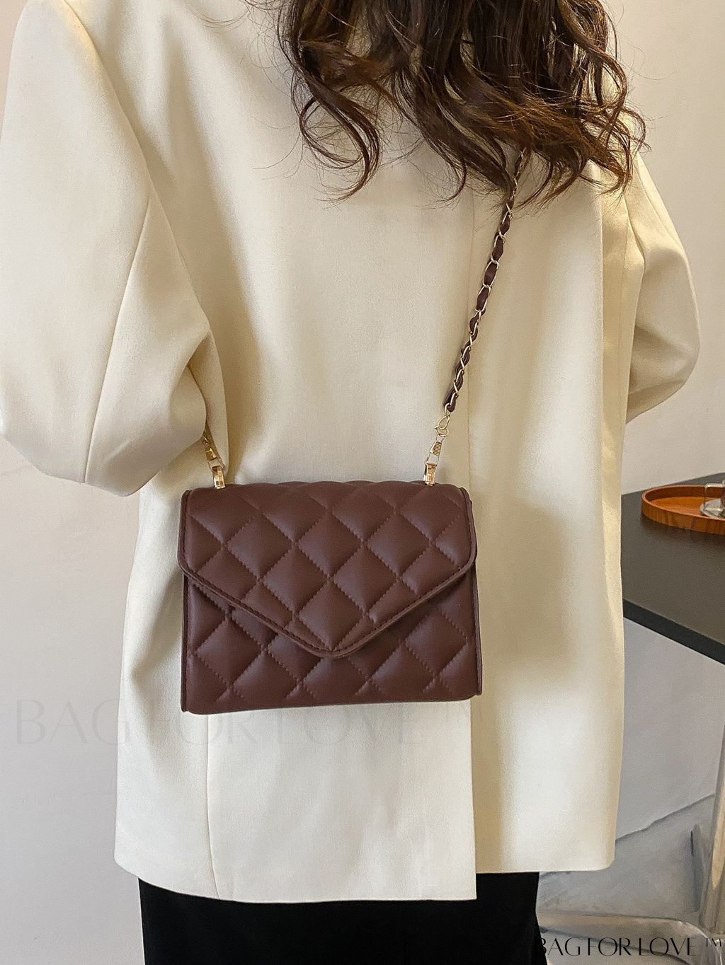 BagForLove - Compact Quilted Flap Shoulder Bag in Striking Neon Red