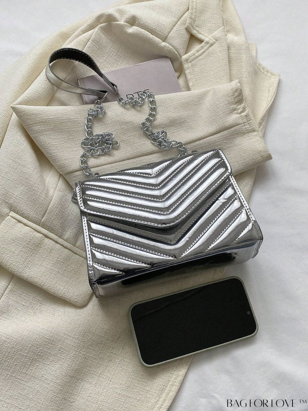 BagForLove - Compact Quilted Flap Shoulder Bag in Striking Neon Red