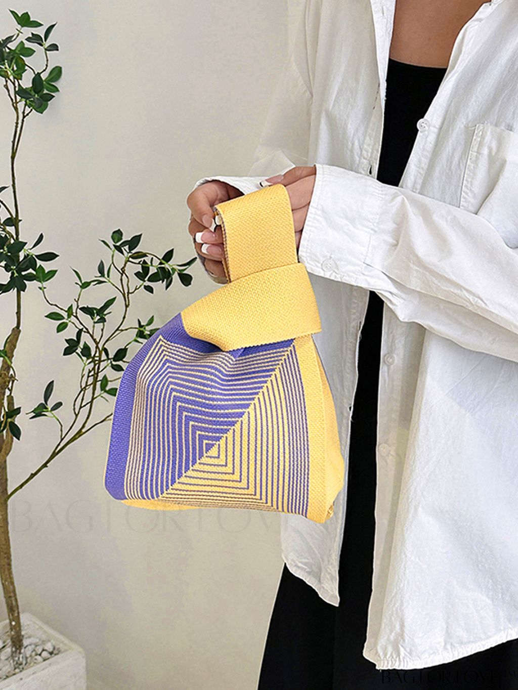 BagForLove - Compact Geometric Satchel with Twin Handles