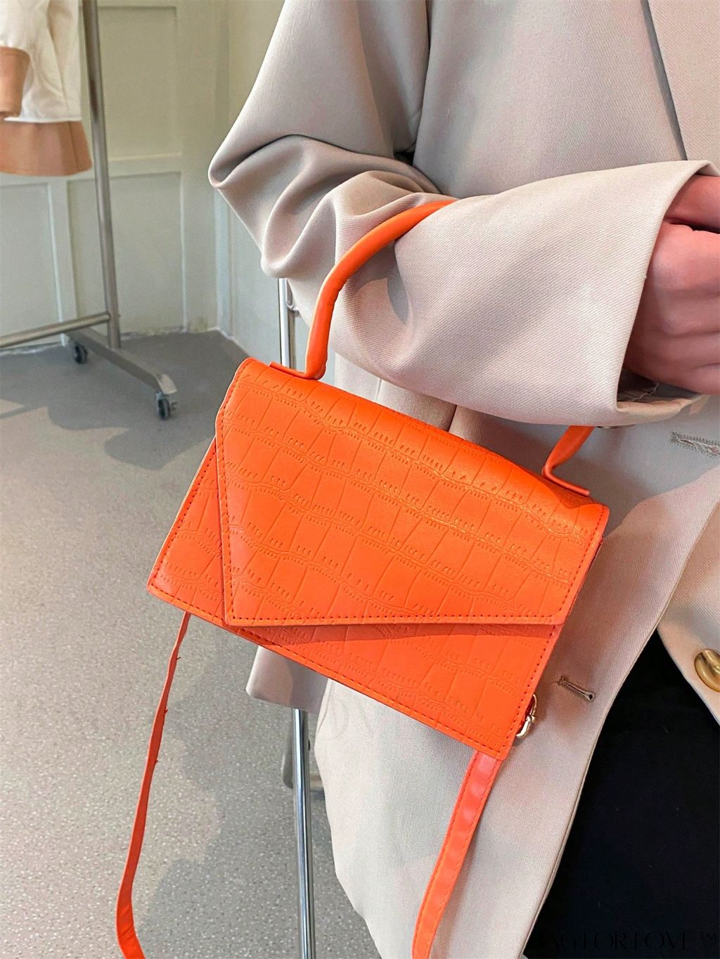 BagForLove - Crocodile Embossed Mini Flap Square Bag