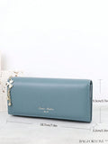 BagForLove - Stylish Long Wallet with Clover Decor and Letter Graphics