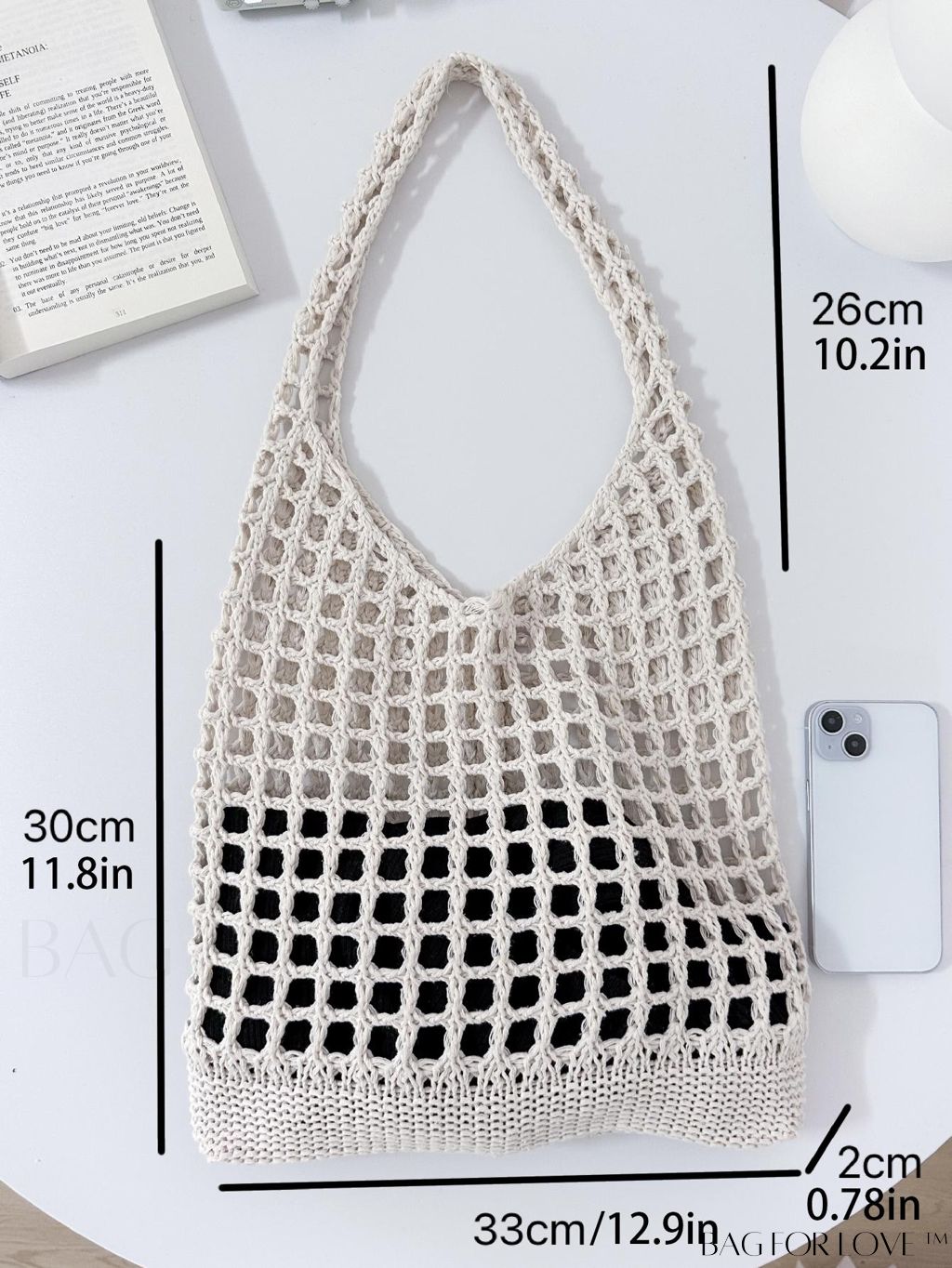 BagForLove - Versatile Retro Mesh Bag with Large Capacity, Ideal for Beach, Shopping, and Vacation