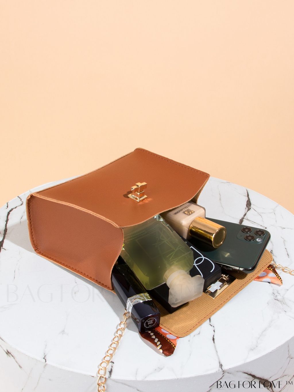 BagForLove - Neon Red Twilly Scarf Design Square Bag - Mini, Stylish, and Versatile!