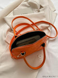BagForLove - Stylish Geometric Clamshell Bag with Dual Handles and Adjustable Crossbody/Handheld Strap